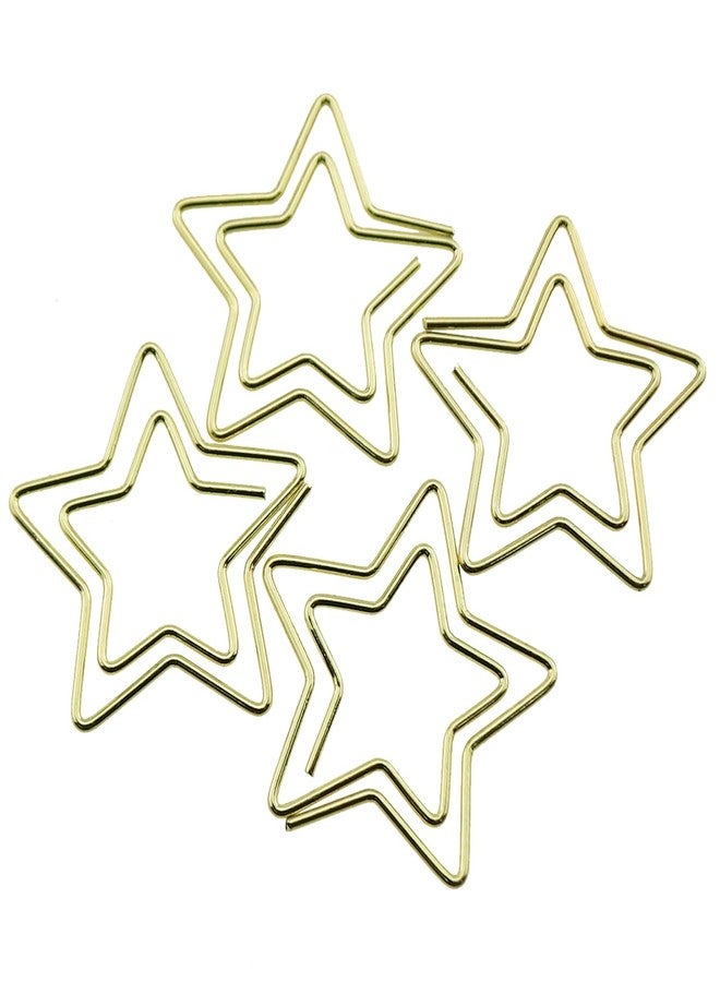 Heyous 50PCS Star Bookmark Holder Paper Clip Bookmark Holder Gold Pentagram Creative Paperclip Suitable for Office and School and Home Bookmark - Image 3