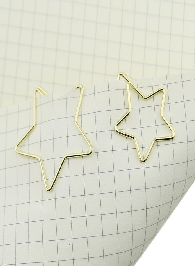 Heyous 50PCS Star Bookmark Holder Paper Clip Bookmark Holder Gold Pentagram Creative Paperclip Suitable for Office and School and Home Bookmark - Image 5