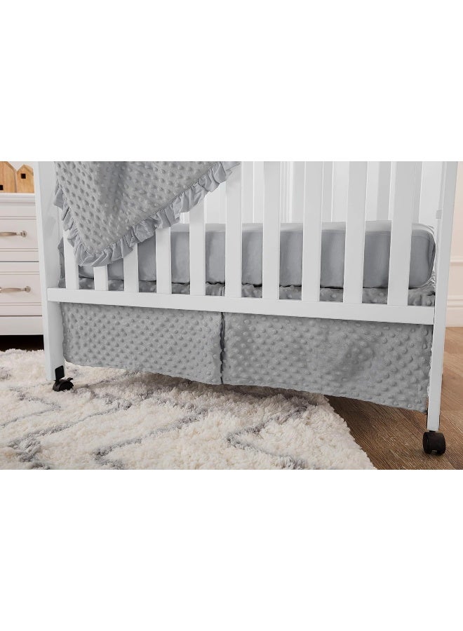 American Baby Company American Baby Company Heavenly Soft Minky Dot 3-Piece Mini/Portable Crib Bedding Set, Grey, for Boys and Girls  - Image 4