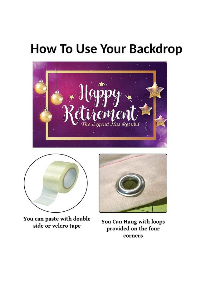 ثيم ماي بارتي لوازم حفلات التقاعد، وعناصر الديكور مع لافتة خلفية "تقاعد سعيد" (6 أقدام × 4 أقدام) - Image 3