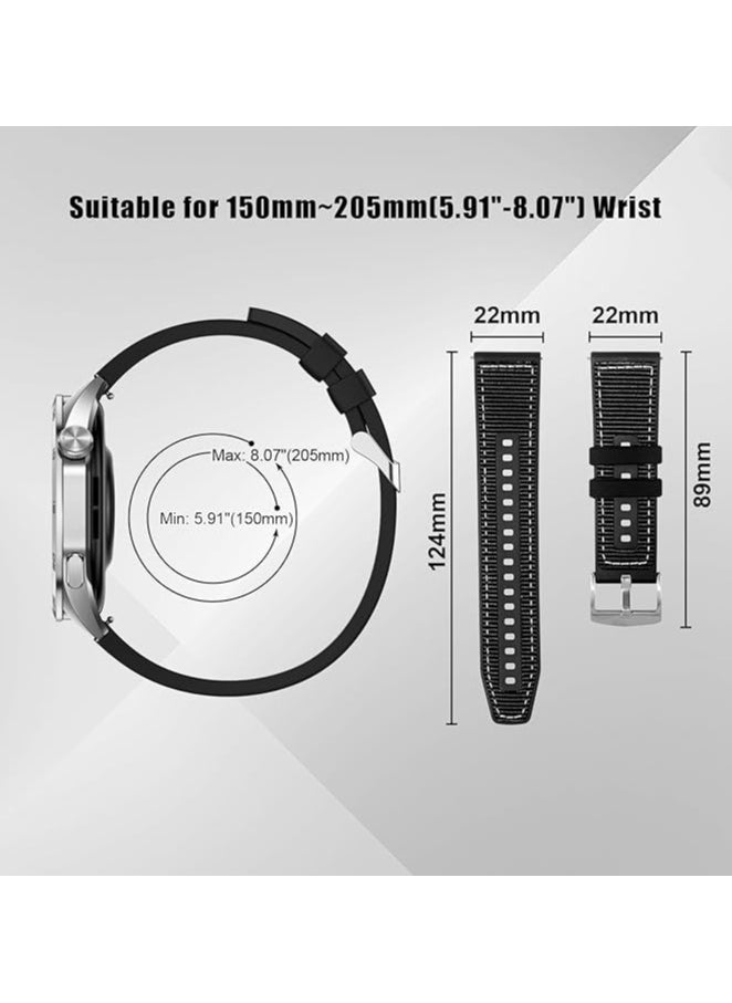 Digipace - Smart Watch Band Compatible with Huawei Watch Gt4 46mm, 22mm Replacement Silicone Nylon Strap Adjustable,grey - Image 1