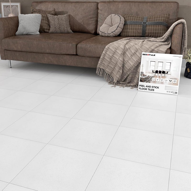 Decotalk 30 x 30 cm PVC Floor Stickers White Marble Adhesive 30 x 30 cm - Image 3