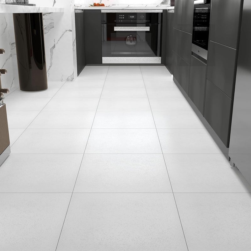 Decotalk 30 x 30 cm PVC Floor Stickers White Marble Adhesive 30 x 30 cm - Image 1