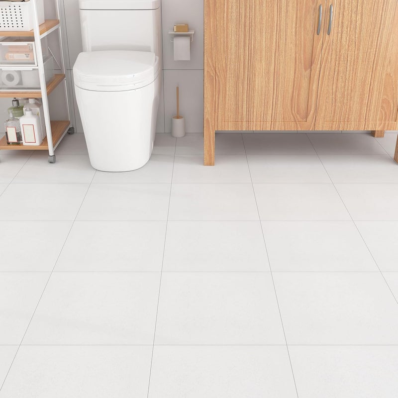 Decotalk 30 x 30 cm PVC Floor Stickers White Marble Adhesive 30 x 30 cm - Image 2