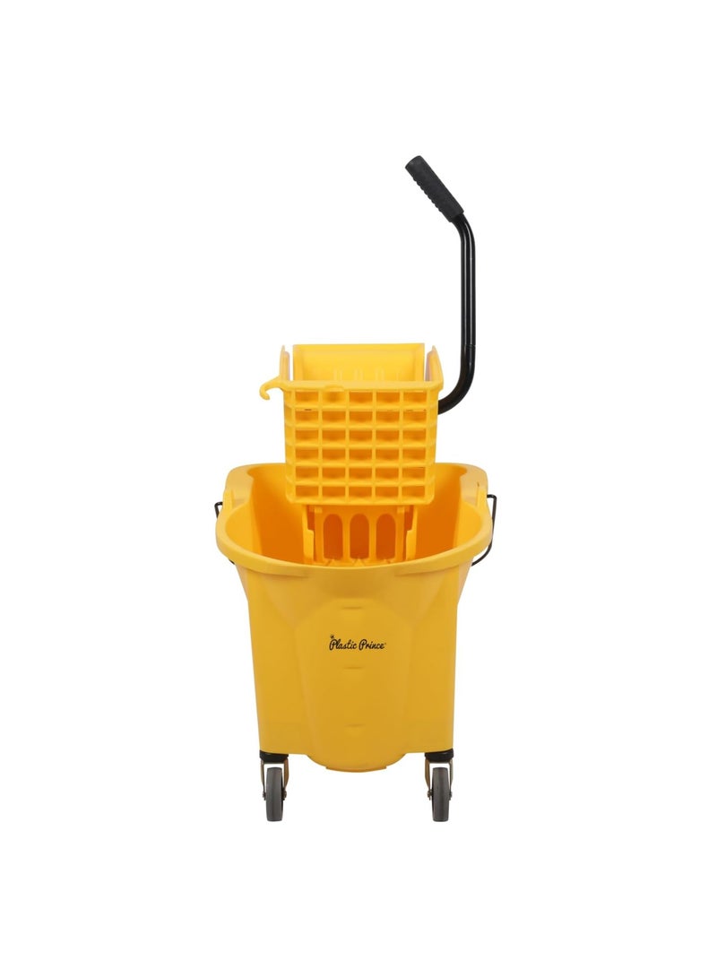 bunca Yellow mop bucket and side squeezer from bunca 20L - Image 4