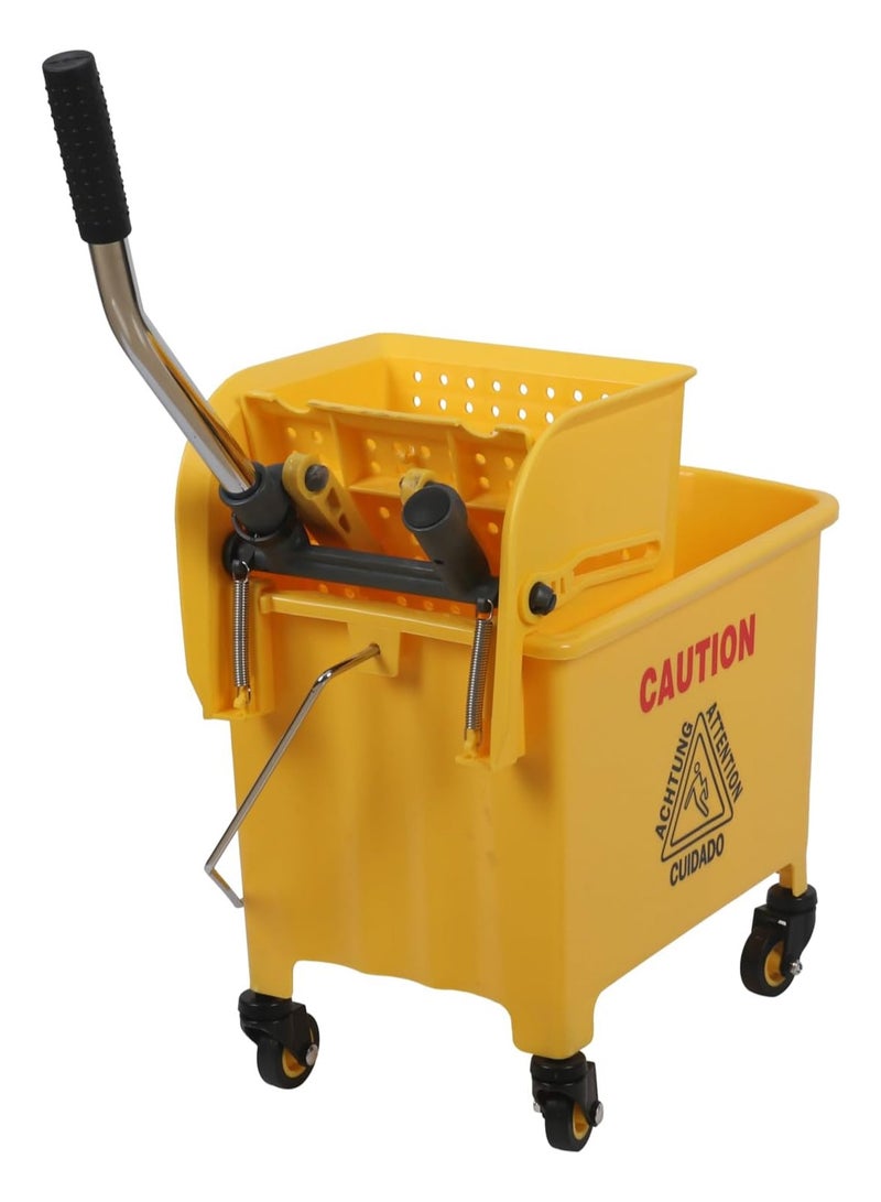 bunca Yellow mop bucket and side squeezer from bunca 20L - Image 3