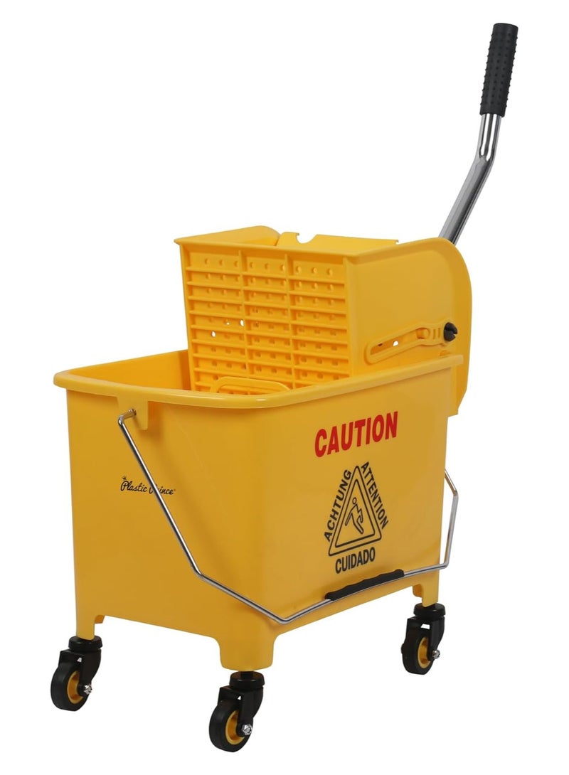 bunca Yellow mop bucket and side squeezer from bunca 20L - Image 1