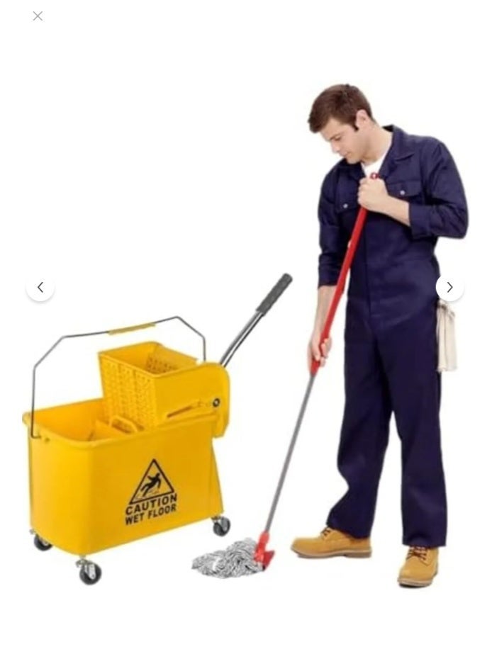 bunca Mop Bucket With Wheels and Side Pressure – Professional Cleaning Bucket for Homes, Hotels, and Hospitals 32L/24L - Image 1