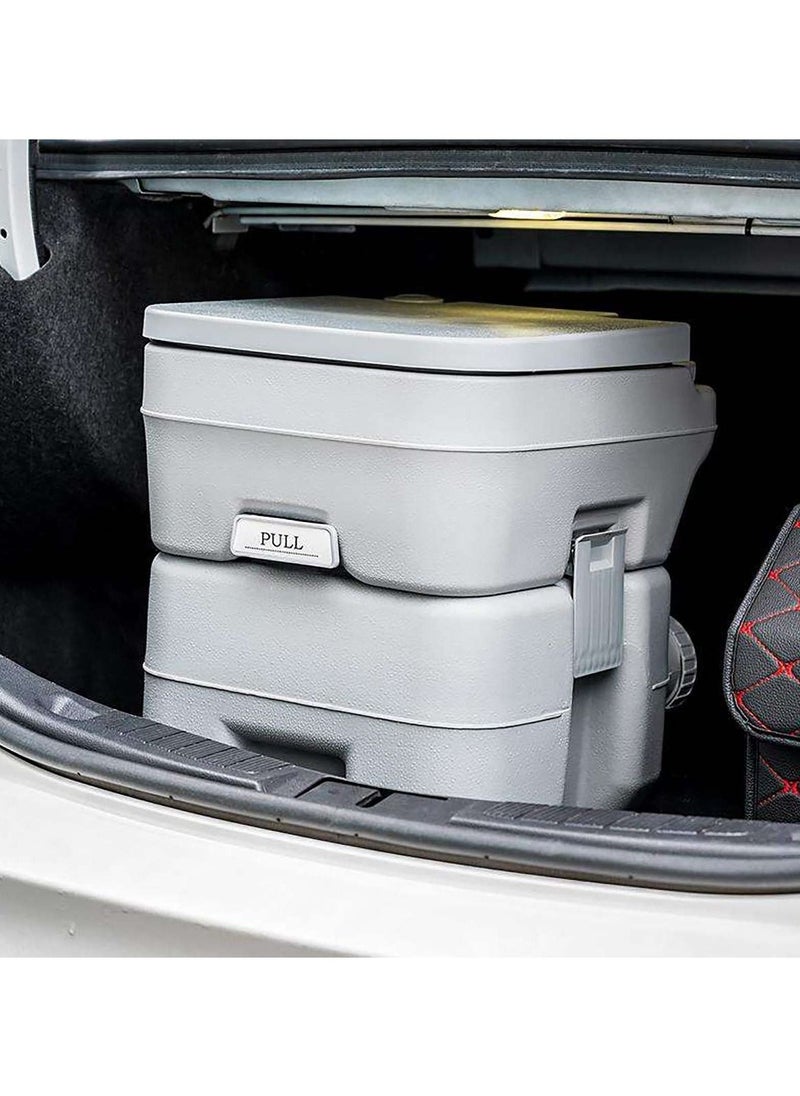 Portable Toilet 5 Gallon with Waste Tank, Built-in Rotating Spout, Powerful Push Pump Compact Commode for Travel, Boating, Camping, RV Toilet Porta Potty