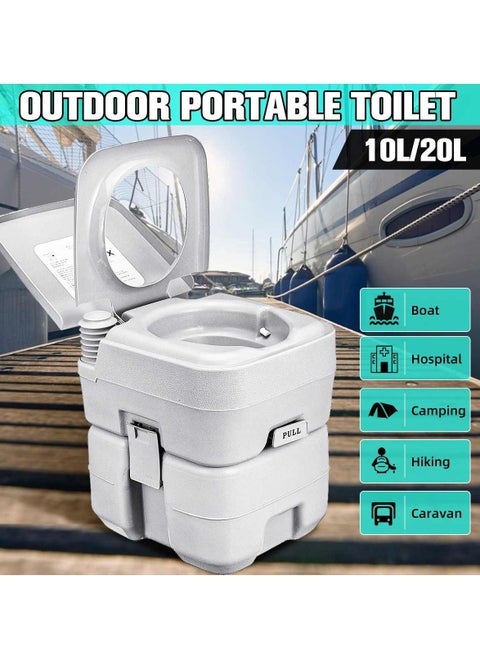 Portable Toilet 5 Gallon with Waste Tank, Built-in Rotating Spout, Powerful Push Pump Compact Commode for Travel, Boating, Camping, RV Toilet Porta Potty
