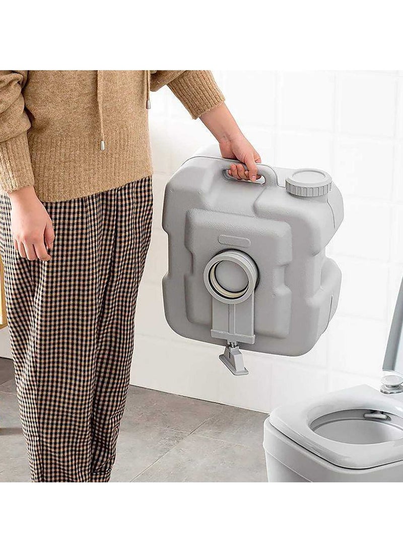 Portable Toilet 5 Gallon with Waste Tank, Built-in Rotating Spout, Powerful Push Pump Compact Commode for Travel, Boating, Camping, RV Toilet Porta Potty