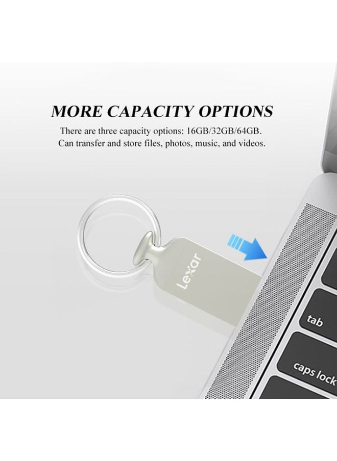 BURAQ Lexar Car Portable Mini Computer System USB Flash Drive, Capacity: 32GB(Silver Gray)  - Image 3