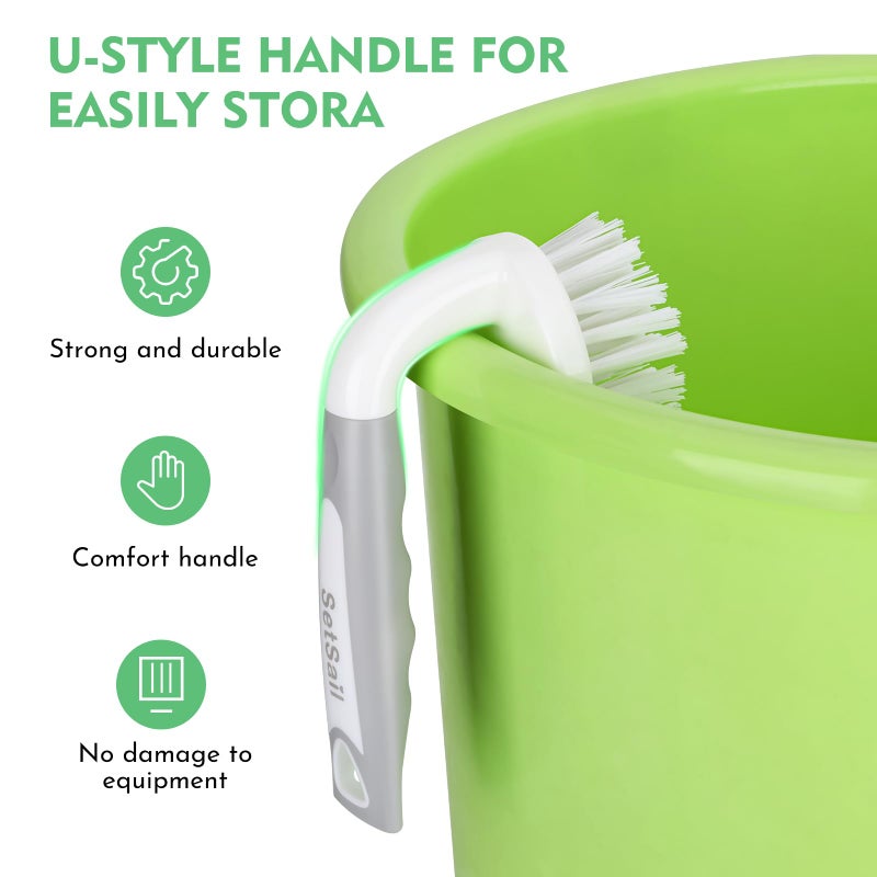 Setsail Scrub Brush Heavy-Duty Scrub Brushes For Cleaning With Stiff Bristles Cleaning Brush For Shower Bathroom Carpet Kitchen And Bathtub Scrubber - 2 Pack - Image 4