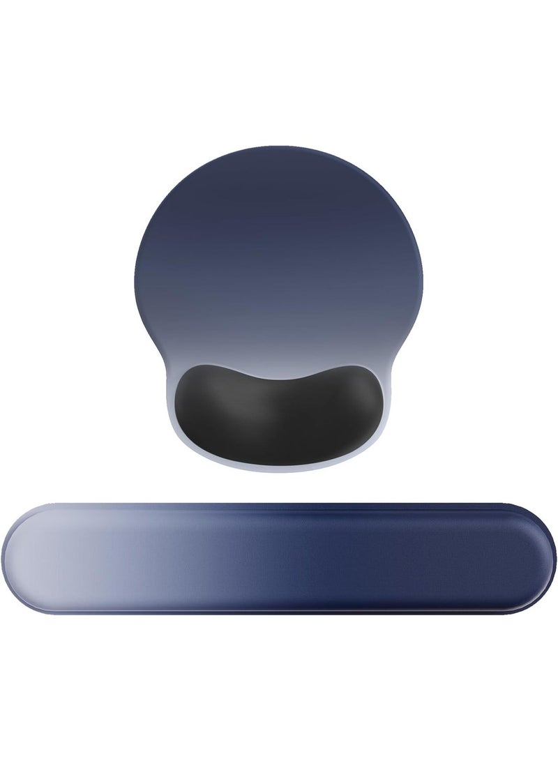 مجموعة مسند معصم مريح للماوس، مسند معصم للوحة المفاتيح من الإسفنج المرن - Image 1