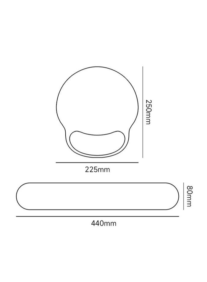 مجموعة مسند معصم مريح للماوس، مسند معصم للوحة المفاتيح من الإسفنج المرن - Image 3
