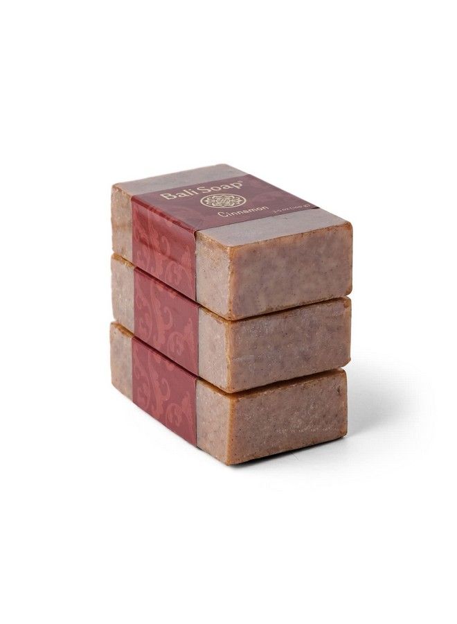 Bali Soap صابون القرفة الطبيعي للرجال والنساء - صابون للاستحمام والجسم والوجه - صابون نباتي يدوي الصنع - صابون مقشر - عبوة 3 قطع 3.5 أونصة لكل منها - Image 4
