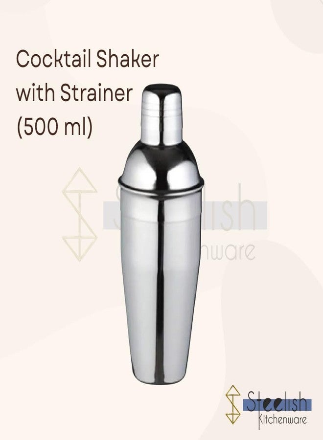 Brunchy Stainless Steel Cocktail Shaker 750 ML | Leakproof Bar Shaker for Drinks, Juice & Mocktails | Durable Mixer with Tight Lid | Bar Tool for Home & Party Use - Image 4