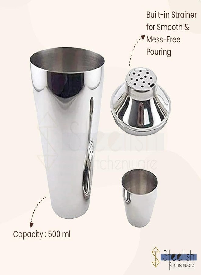 Brunchy Stainless Steel Cocktail Shaker 750 ML | Leakproof Bar Shaker for Drinks, Juice & Mocktails | Durable Mixer with Tight Lid | Bar Tool for Home & Party Use - Image 3