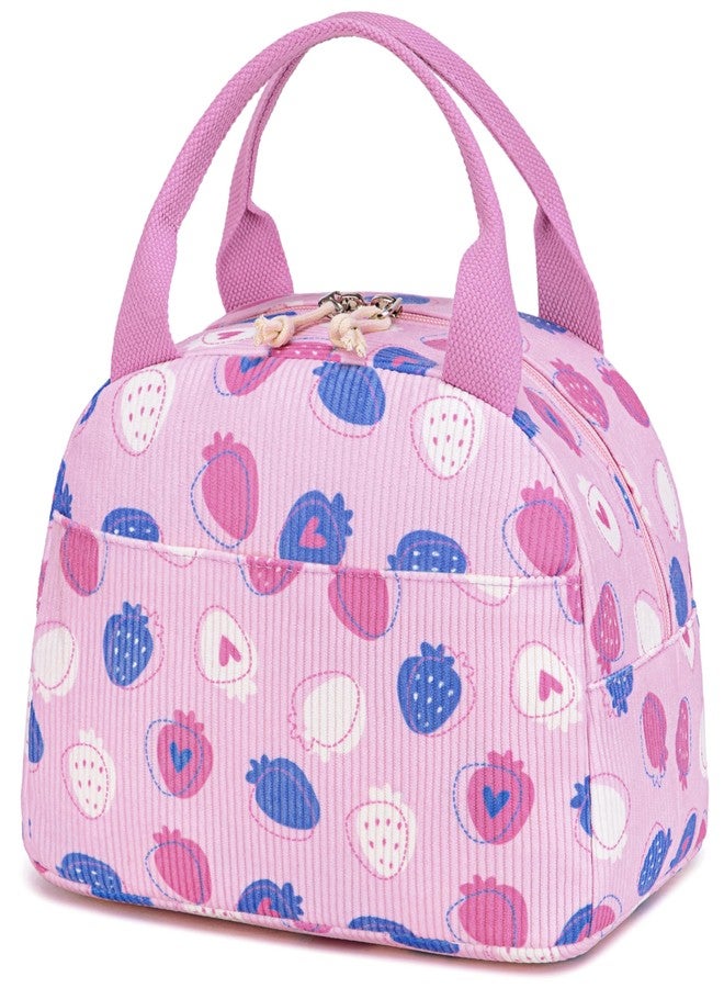 Bluboon Lunch Bag for Women Men Cute Corduroy Lunch Tote Bags Reusable Insulated Lunch Box Large Capacity Reusable Insulated Cooler for Work Picnic or Travel - Image 1
