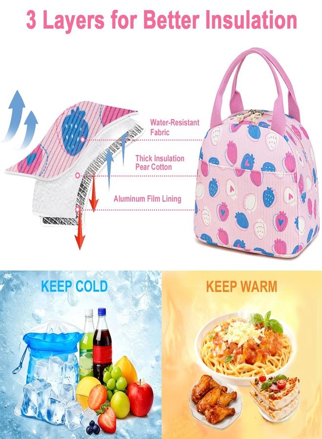 Bluboon Lunch Bag for Women Men Cute Corduroy Lunch Tote Bags Reusable Insulated Lunch Box Large Capacity Reusable Insulated Cooler for Work Picnic or Travel - Image 4
