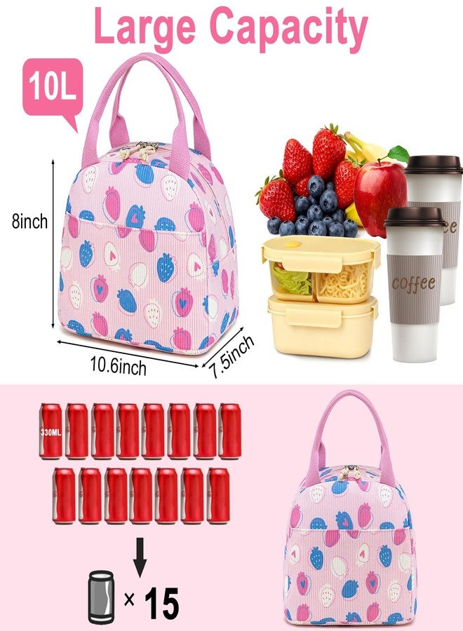 Bluboon Lunch Bag for Women Men Cute Corduroy Lunch Tote Bags Reusable Insulated Lunch Box Large Capacity Reusable Insulated Cooler for Work Picnic or Travel - Image 3