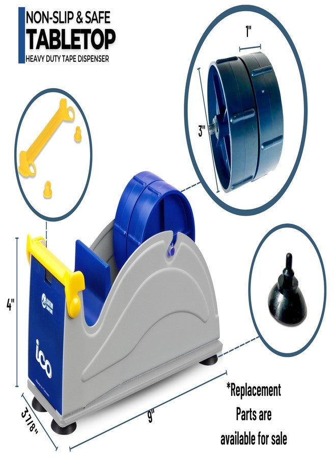 ICO by Excell Twin Premium Wide Metal Multi-Roll Desktop Tape Dispenser, ET-12271, 2 inch Wide, 3 inch Core - Image 5