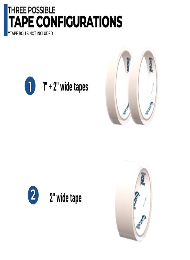 ICO by Excell Twin Premium Wide Metal Multi-Roll Desktop Tape Dispenser, ET-12271, 2 inch Wide, 3 inch Core - Image 4