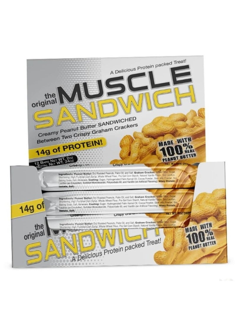 MUSCLE SANDWICH Muscle Sandwich Creamy Peanut Butter Sandwich 56g Pack of 12  - Image 2
