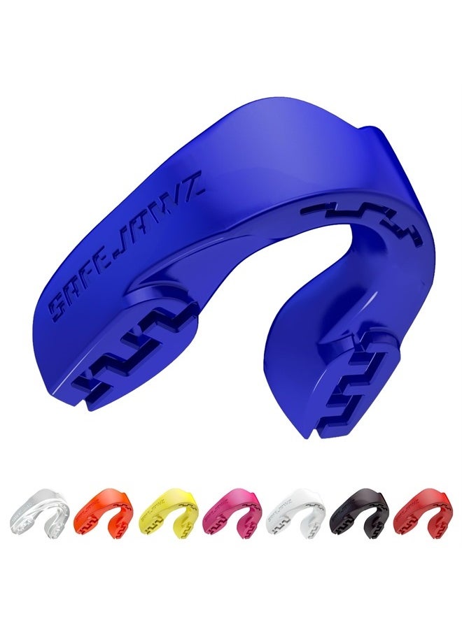 SAFEJAWZ Mouthguard Slim Fit, Adults and Junior Mouth Guard with Case for Boxing, Basketball, Lacrosse, Football, MMA, Martial Arts, Hockey and All Contact Sports (Blue, Adult)  - Image 1