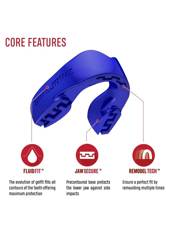 SAFEJAWZ Mouthguard Slim Fit, Adults and Junior Mouth Guard with Case for Boxing, Basketball, Lacrosse, Football, MMA, Martial Arts, Hockey and All Contact Sports (Blue, Adult)  - Image 2