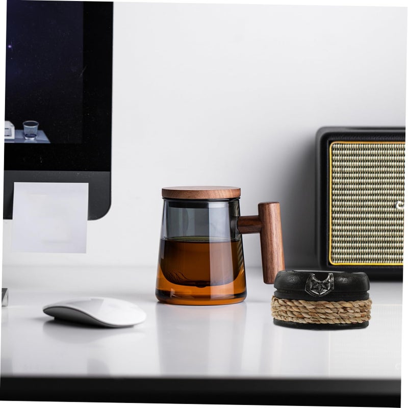 Compact Wooden Ashtray Black Vintage Style with Stable Base and Cigarette Grooves for Home Office Bar - Image 4