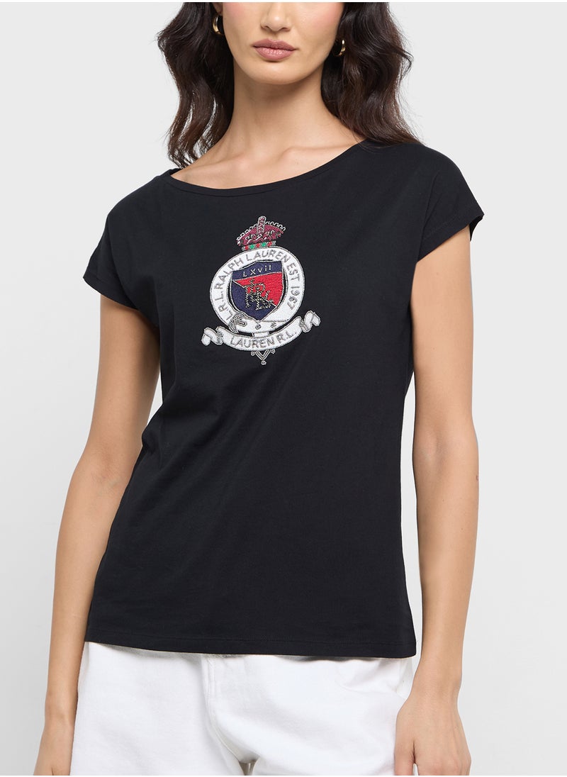 Lauren Ralph Lauren Crew Neck Graphic T-Shirt  - Image 3