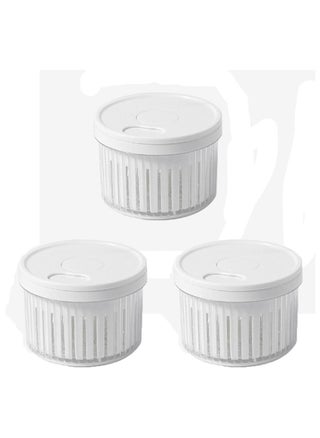 3 Pcs Sealed Storage Box for Scallions, Ginger & Garlic | Multi-Purpose Containers with Lid (White) - pzsku/ZA0AE7BAC91ECDAE52B63Z/45/_/1735530231/1e9a045e-7a3e-4a95-9c6e-9936246598bd