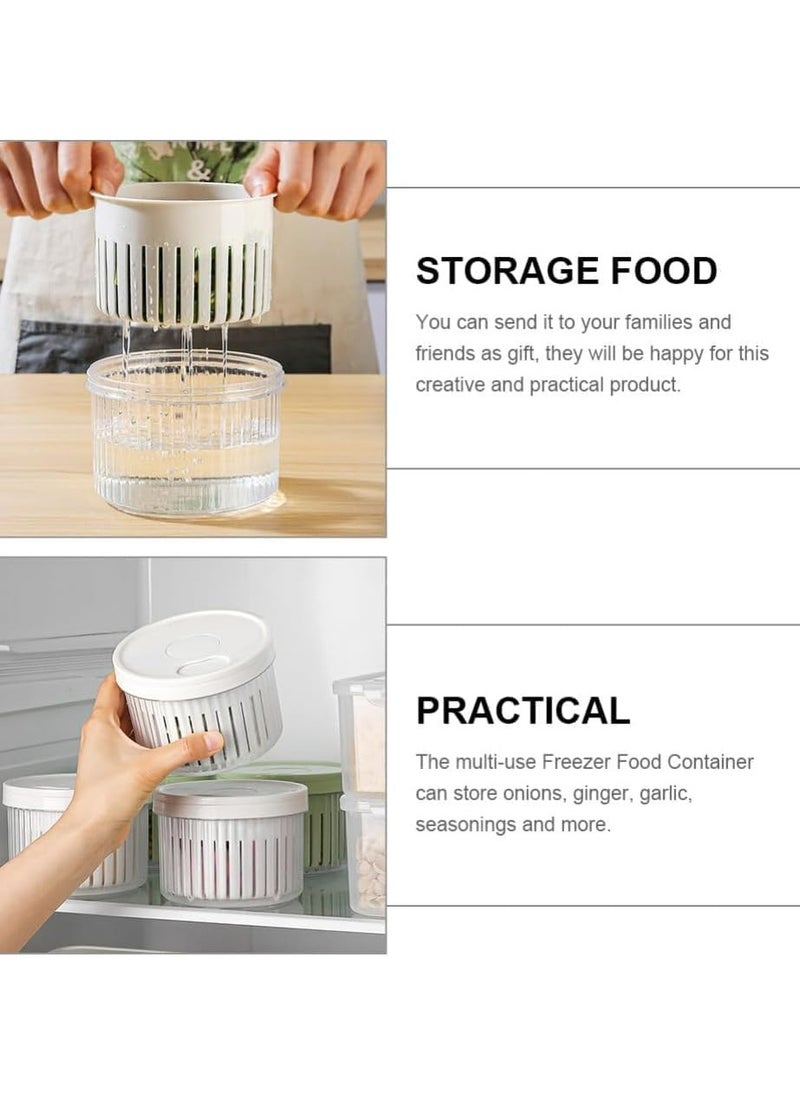 Oasisgalore - 3 Pcs Sealed Storage Box for Scallions, Ginger & Garlic | Multi-Purpose Containers with Lid (White) - Image 1