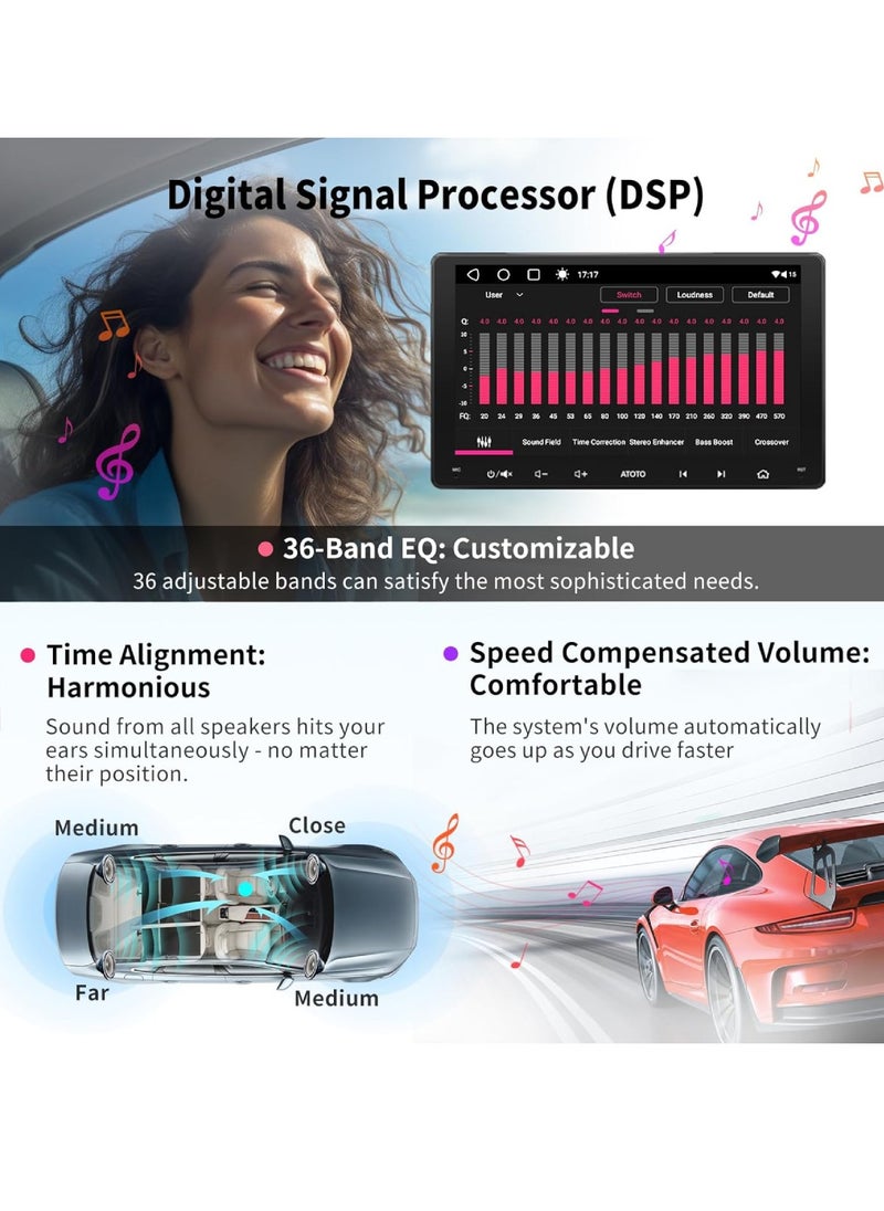 ATOTO - 9 inch A6 PF Android Car Stereo, Double-DIN Radio, Wireless CarPlay & Wireless Android Auto, Mirror Link, GPS Tracking,in-Dash Navigation, Dual Bluetooth, HD LRV, 2G+32G, Full HD IPS Screen 9" 1280*720 A6G209PF - Image 1