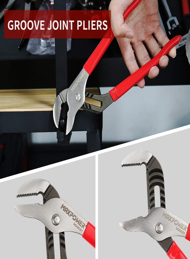MAXPOWER 6 Pieces Wrench and Pliers Set, Come with Kitbag, Included 8" Long Nose and Lineman's Plier, 8" Adjustable Wrench, 6" Diagonal Cutter, 7" Locking Pliers, 10" Groove Joint Plier - Image 4