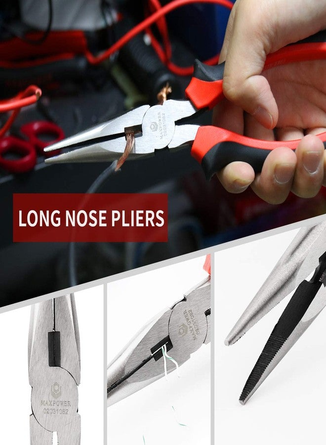 MAXPOWER 6 Pieces Wrench and Pliers Set, Come with Kitbag, Included 8" Long Nose and Lineman's Plier, 8" Adjustable Wrench, 6" Diagonal Cutter, 7" Locking Pliers, 10" Groove Joint Plier - Image 5