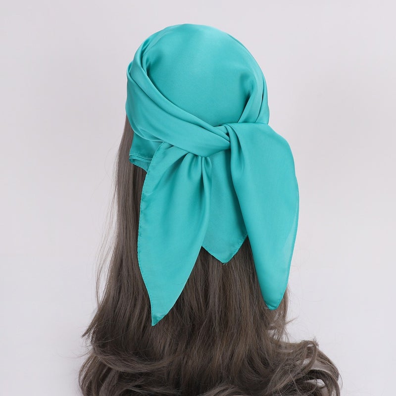 Simulated Silk Scarf Glossy Women''s Pure Color Square Scarf New Satin 70cm Stewardess Scarf Headband Wholesale - Image 4