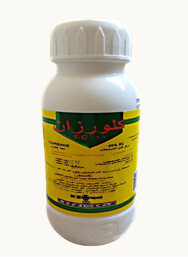 ماركة غير محددة مبيد كلورزان 48  يستخدم كمبيد حشري ومبيد فطري لمكافحة الآفات الزراعية. يحتوي على المادة الفعالة كلورزانيليفوس 