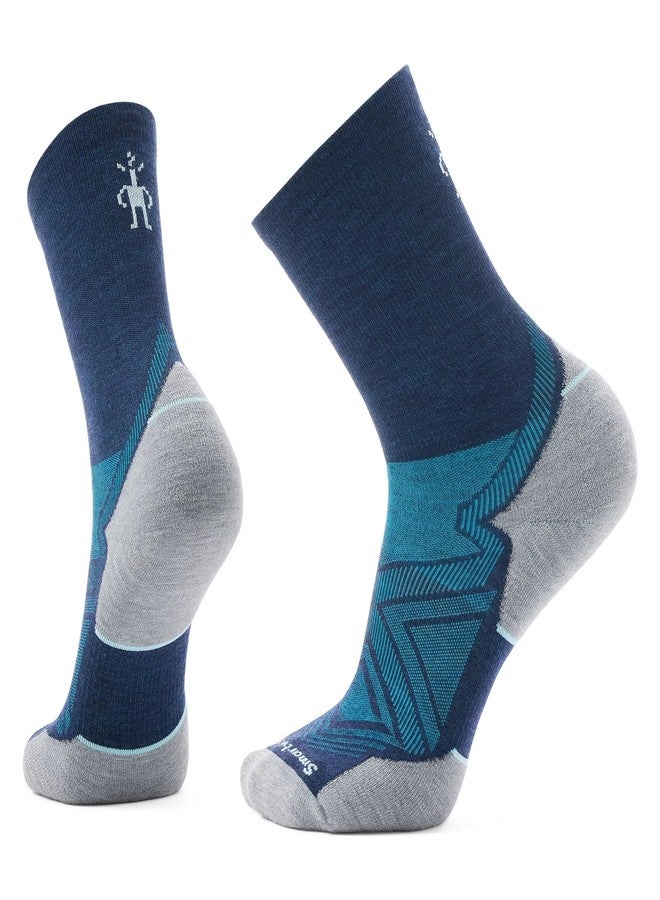 Smartwool Mens Run Targeted Cushion Mid Crew Socks Deep Navy Large
