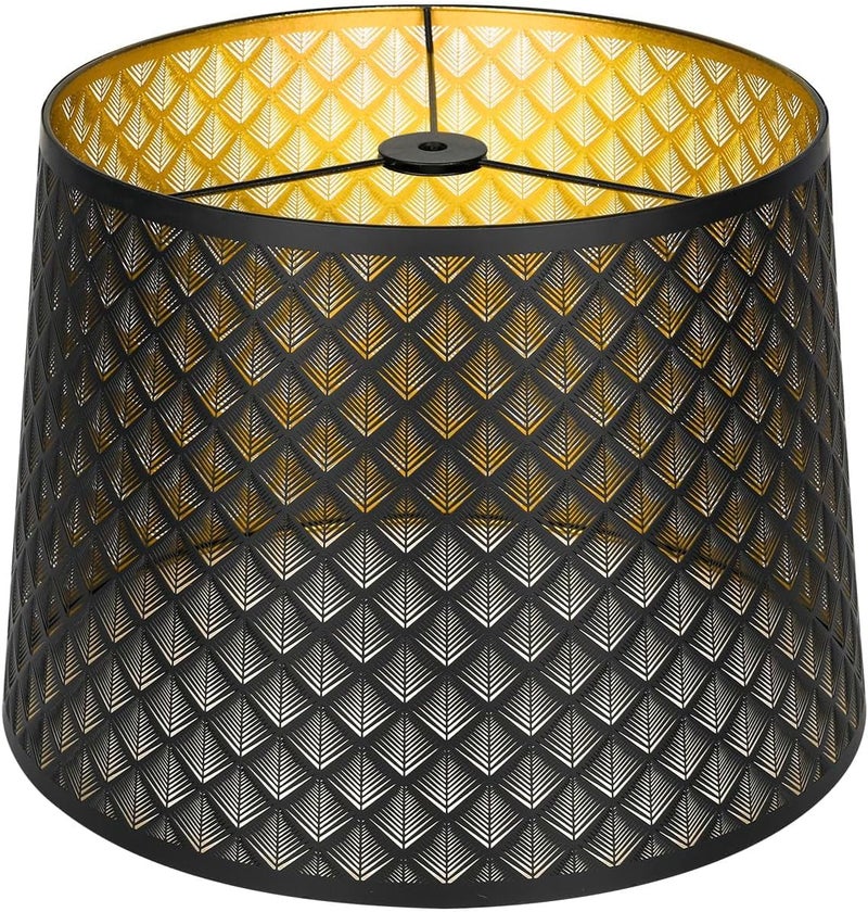 ALUCSET Metal Etching Process Large Lamp Shade, Drum Big Lampshades for Table Lamp and Floor Light, Arrow Design, 12x14x10 Inch, Spider - Image 1
