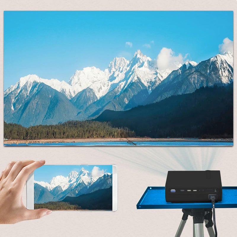 cheekyglo Portable Home 1080p Projector,HD 5G WiFi Wireless Mobile Phone Same Screen Projector Led Micro Projector - Image 2