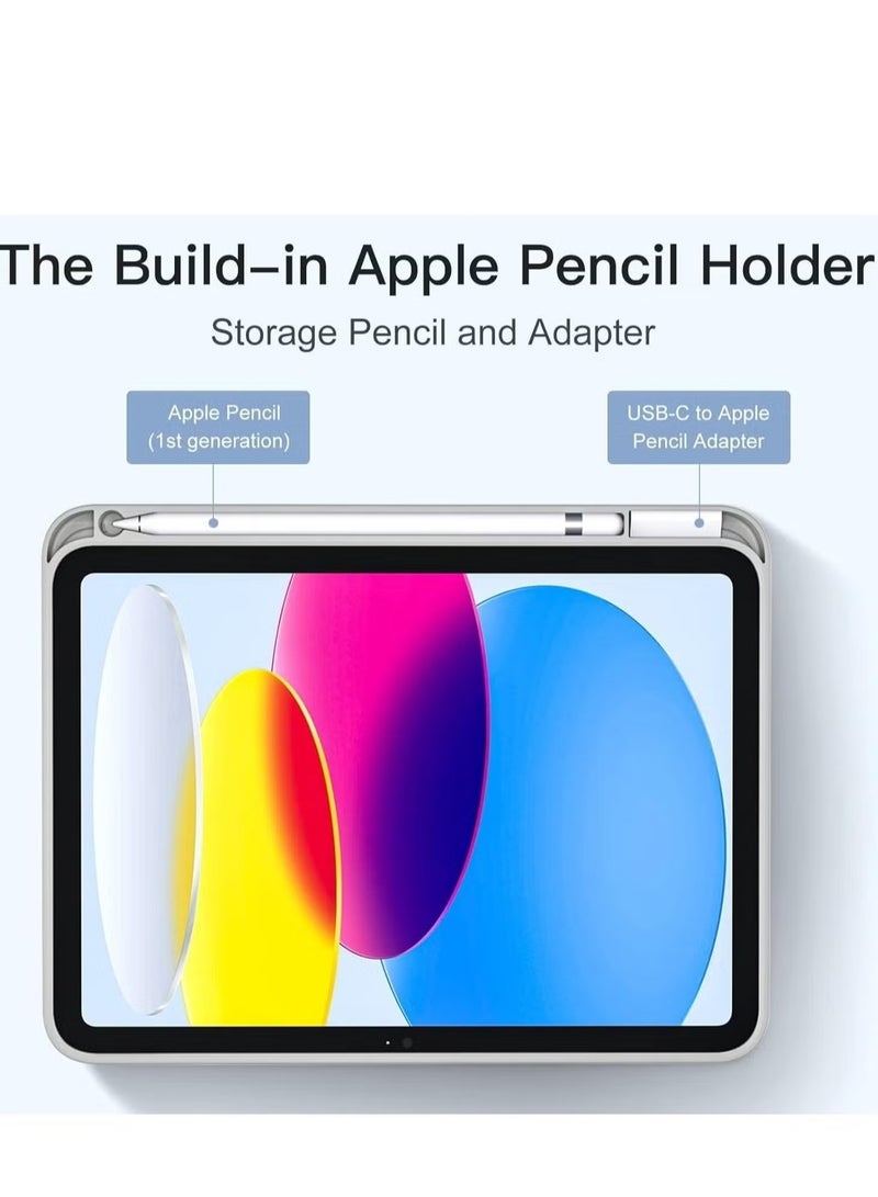 ELTRAZONE Slim and Durable Trifold Stand Case for iPad 10th Generation (10.9", 2022) – Shockproof Protective Cover with Pencil Holder, Auto Sleep/Wake, and Soft TPU Back – Gray - Image 2