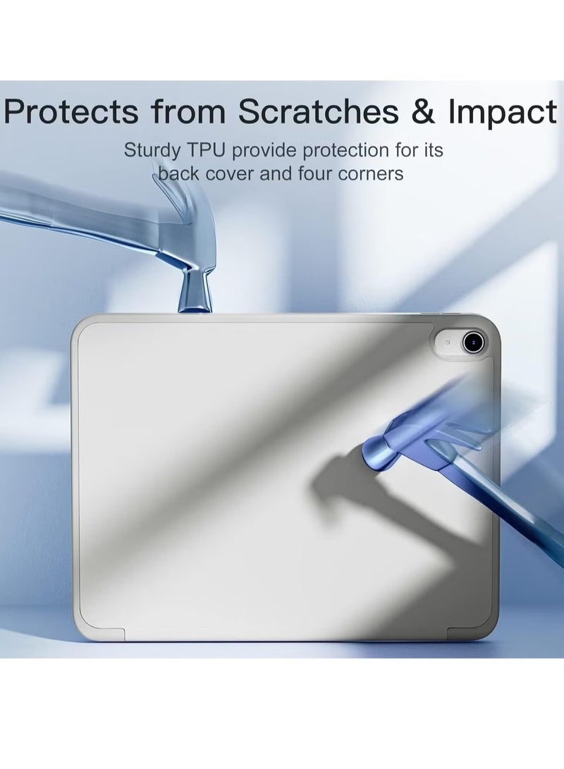 ELTRAZONE Slim and Durable Trifold Stand Case for iPad 10th Generation (10.9", 2022) – Shockproof Protective Cover with Pencil Holder, Auto Sleep/Wake, and Soft TPU Back – Gray - Image 4