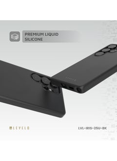 LEVELO S25 Ultra Magsafe Case Iris Liquid Silicone / Impact-Resistant Corners / Scratch Resistance / Premium Quality / Drop and Damage Protecting / MagSafe Compatible Back Cover - Black  - Image 3