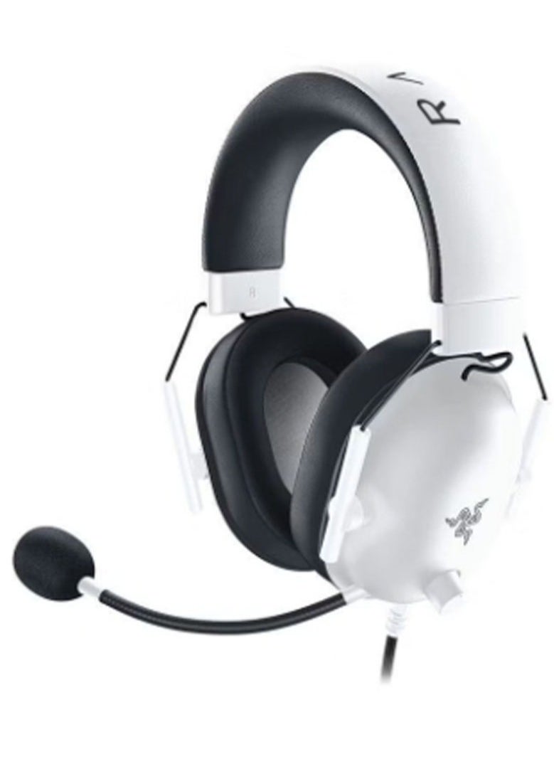 RAZER - BlackShark V2 X Wired Esports Gaming Headset, 7.1 Surround Sound, 50mm Drivers, 240g Lightweight Build, Noise Cancelling Mic, Hybrid Memory Foam Cushions Comfort or PC, Mac, PS4, PS5, Nintendo Switch, Xbox One, Xbox Series X|S, Mobile, White | RZ04-03240700-R3M1 - Image 1