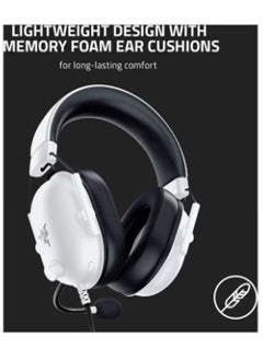 RAZER BlackShark V2 X Wired Esports Gaming Headset, 7.1 Surround Sound, 50mm Drivers, 240g Lightweight Build, Noise Cancelling Mic, Hybrid Memory Foam Cushions Comfort or PC, Mac, PS4, PS5, Nintendo Switch, Xbox One, Xbox Series X|S, Mobile, White | RZ04-03240700-R3M1  - Image 3