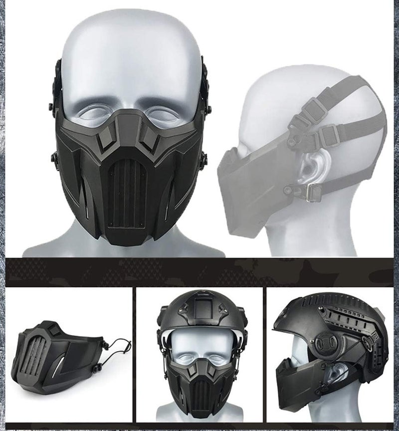 Aoutacc أقنعة نصف وجه هوائية، قناع تكتيكي للرسم بالطلاء معدات واقية لصيد كرات البي بي، إطلاق النار بالرسم بالطلاء - Image 2