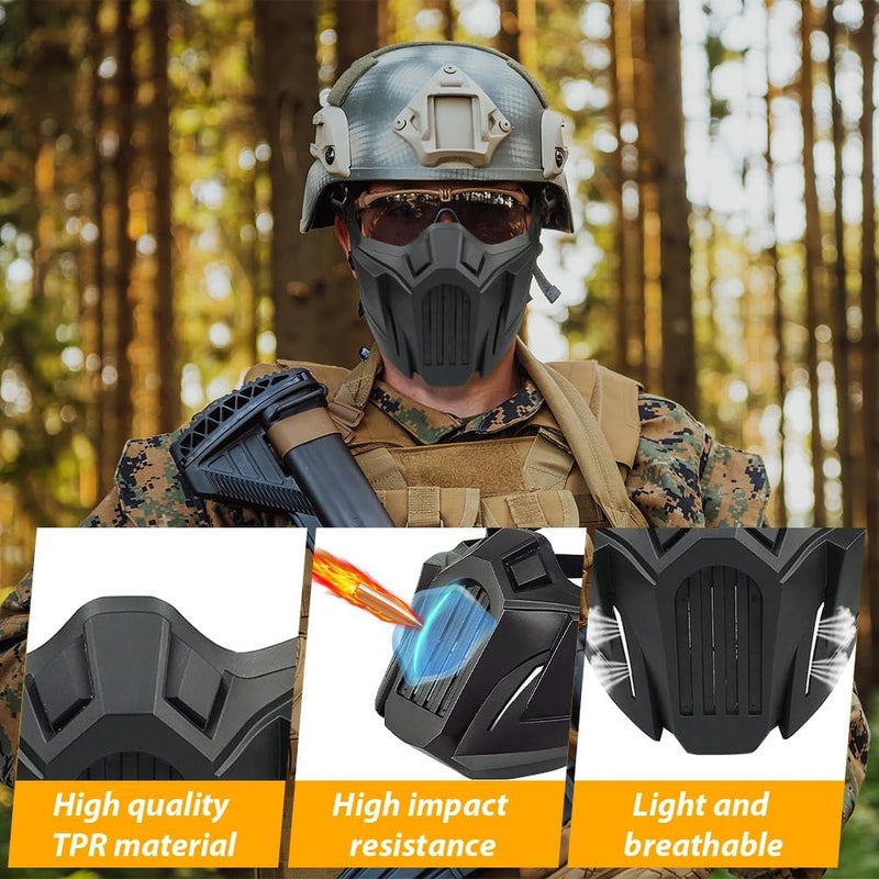 Aoutacc أقنعة نصف وجه هوائية، قناع تكتيكي للرسم بالطلاء معدات واقية لصيد كرات البي بي، إطلاق النار بالرسم بالطلاء - Image 3