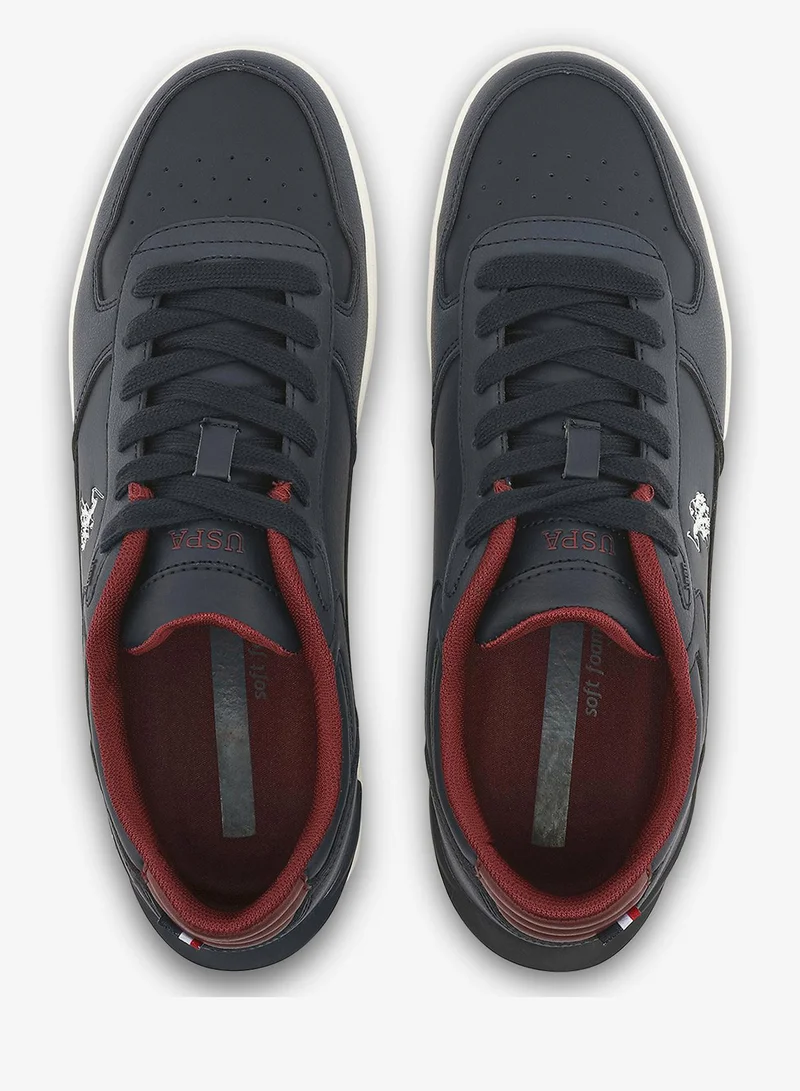 U.S. Polo Assn. Navy Men's Navy Sneakers - Classic Design with Accents, Comfortable Casual Shoes for Everyday Style for Men | Best Price UAE